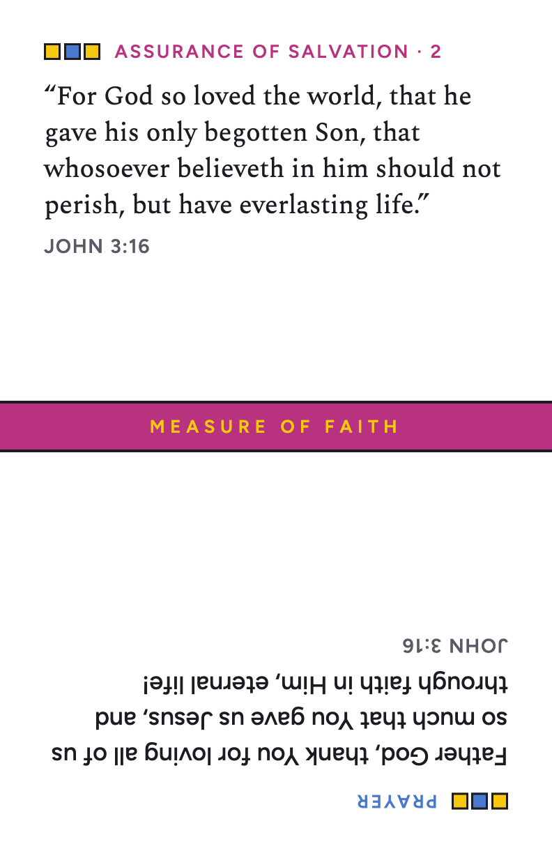 Card 2: John 3:16, with prayer